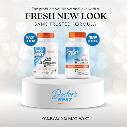 Doctor's Best Fully Active Vitamin B Complex Supplement for Men & Women - Super Complex with Methylated B12 & Folate, B6, Biotin, Pantothenic Acid, & More, Energy Support Caps - 30 Veggie Capsules