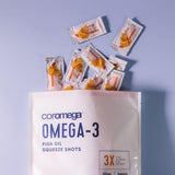 Coromega Omega 3 Fish Oil Supplement, 650mg of Omega-3s with 3X Better Absorption Than Softgels, Orange Flavor, 30 Single Serve Squeeze Packets