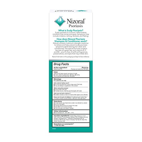 Nizoral Psoriasis Shampoo & Conditioner, 11 Oz, Gentle Scalp Treatment, Relieves Itching and Flaking, Redness and Scaling Effective Scalp Psoriasis Shampoo with Salicylic Acid and Tea Tree Oil