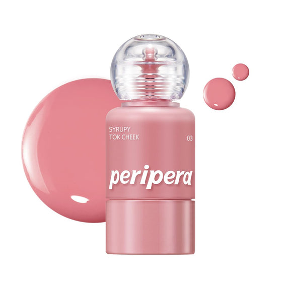 PERIPERA SYRUPY TOK CHEEK 15 Colors, Liquid Blush, Dewy Finish and Hydrates All day, Soft Velvet Texture Face Cheek Tint (03 FRIENDSHIP MAUVE)