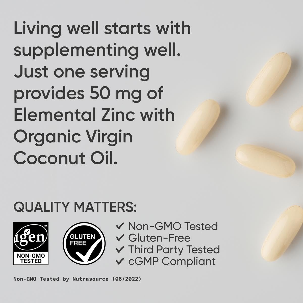 Sports Research High Potency Zinc Picolinate 50mg with Organic Coconut Oil | Highly Absorbable Zinc Supplement for Healthy Immune & Enzyme Function - Non-GMO Tested & Gluten-Free (120 Liquid Softgels)