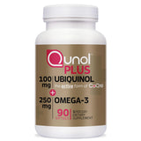 Qunol Plus Ubiquinol CoQ10 100mg with Omega 3 Fish Oil 250mg, Extra Strength Antioxidant Supplement, 90 Count