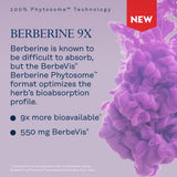 SOLARAY Berberine Phytosome - 9X Absorption and Easy-to-Digest - Standardized to 30% Berberine HCl - Vegan, Made Without Soy - 60-Day Guarantee - 30 Servings, 30 VegCaps
