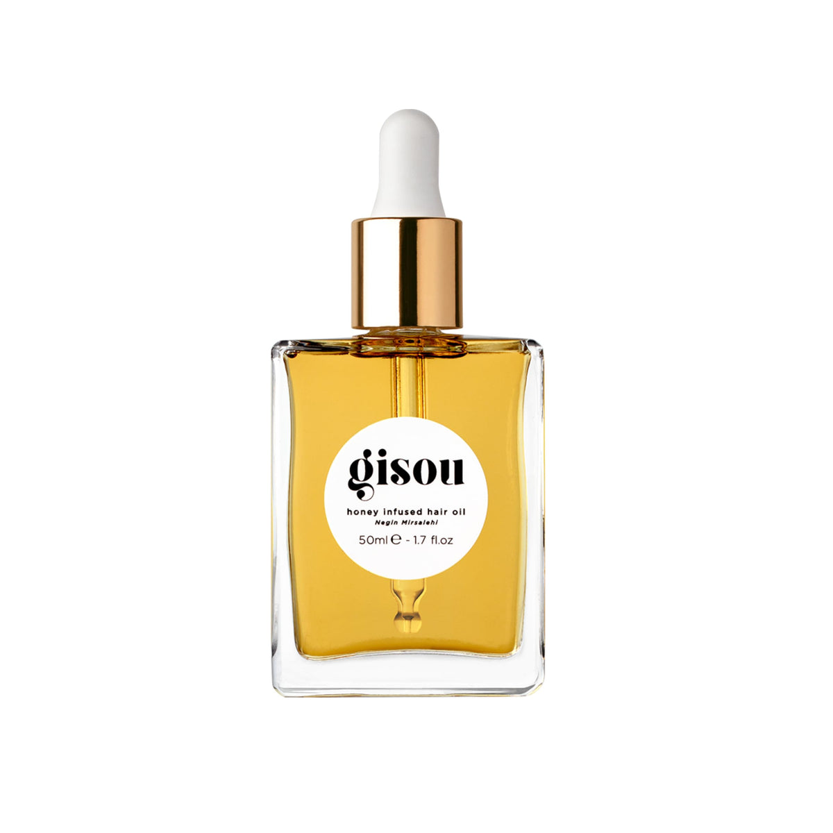 Gisou Honey Infused Hair Oil - Hydrating & Frizz Control Treatment with Mirsalehi Honey, Adds Shine & Heat Protectant for All Hair Types, 1.7 Fl Oz