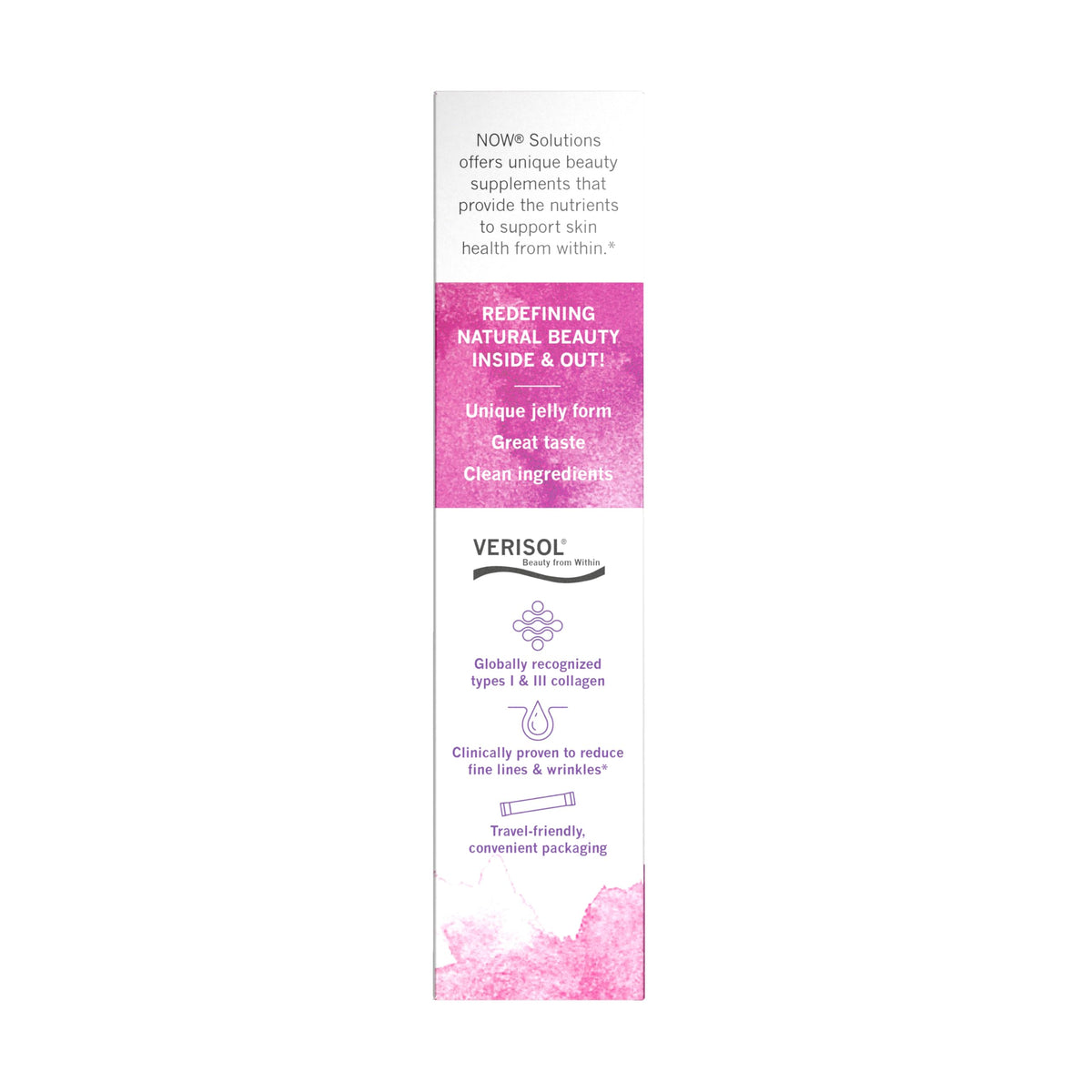 Now Foods Solutions, Collagen Jelly Beauty Complex, Sweet Plum Flavor, 10 Jelly Sticks