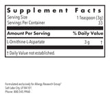 Allergy Research Group L-Ornithine-L-Aspartate Powder - Liver Detox Support Metabolite, Amino Acid Complex, Pure, 3000mg Supplement - 3.5 Oz