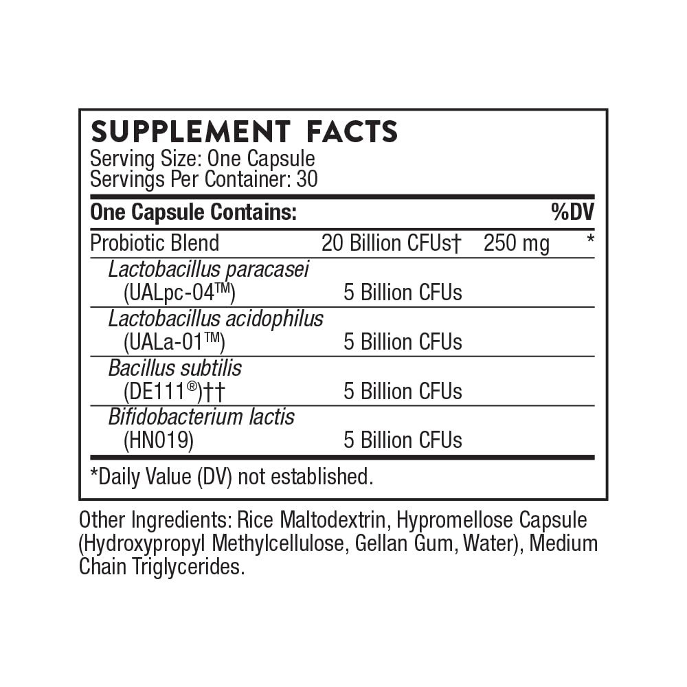 THORNE - FloraSport 20B - Shelf-Stable Probiotic Blend - Supports Gut, Immune & Digestive Health - Occasional Gas, Bloating, Diarrhea & Constipation Relief* - NSF Certified for Sport - 30 Capsules