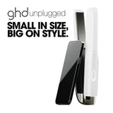 ghd Unplugged Styler - 1" Cordless Flat Iron Hair Straightener, Professional Travel Straightening Iron with Heat-Resistant Case, USB-C Charging for 20-Minutes of Use - White