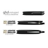 ghd Unplugged Styler - 1" Cordless Flat Iron Hair Straightener, Professional Travel Straightening Iron with Heat-Resistant Case, USB-C Charging for 20-Minutes of Use - Black