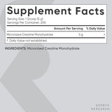Sports Research Creatine Monohydrate - Gain Lean Muscle, Improve Performance and Strength and Support Workout Recovery - 5 g Micronized Creatine - 35.27 oz