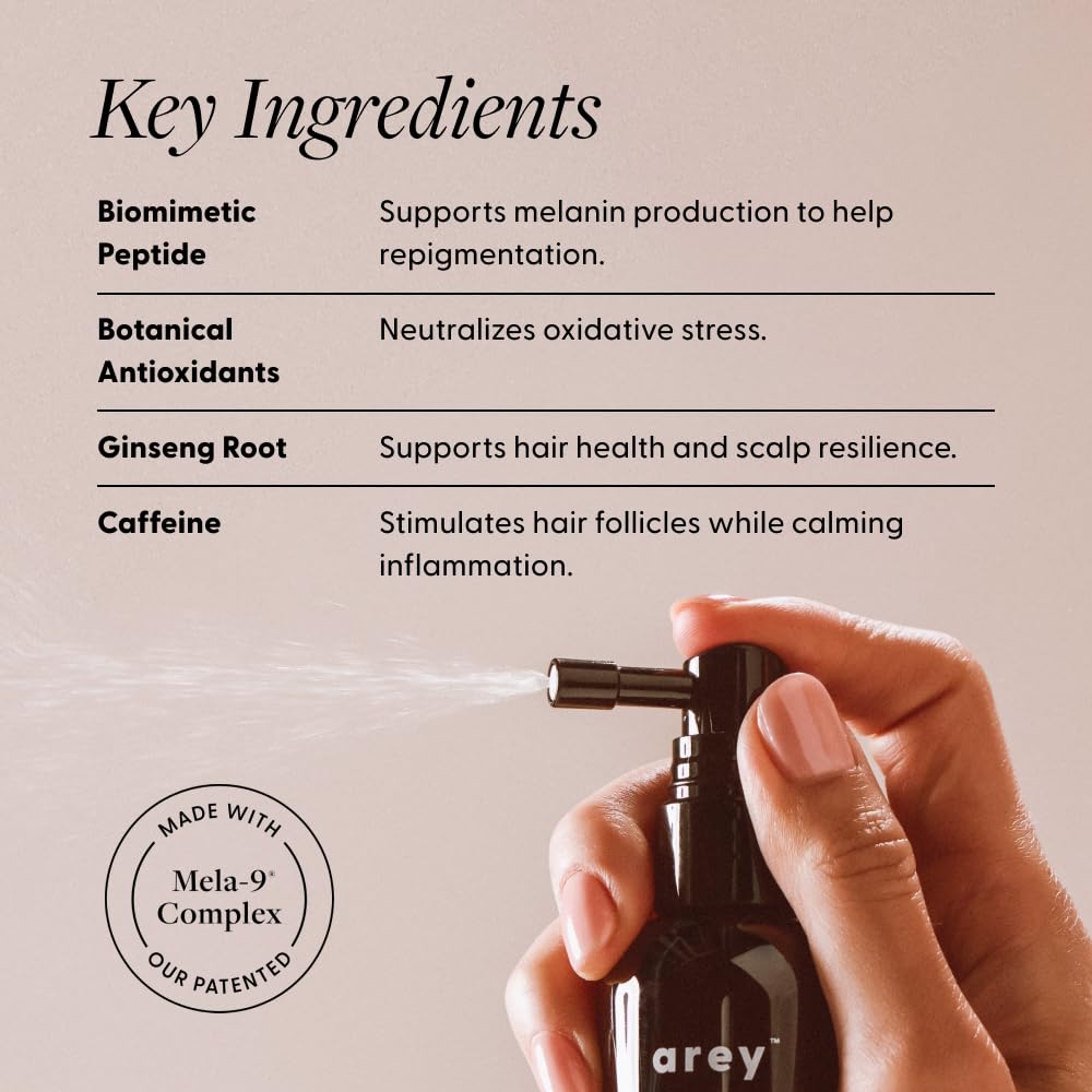 Arey To The Root Hair Serum for Women & Men | Slows Grey Hair Growth & Preserves Pigment in 3–6 Months | Anti Grey Scalp Serum for Healthier, Fuller-Looking Hair | Vegan & Oil-Free Formula (1 Month)