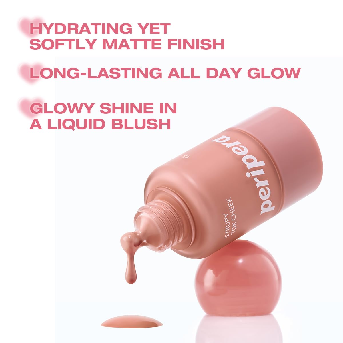 PERIPERA SYRUPY TOK CHEEK 15 Colors, Liquid Blush, Dewy Finish and Hydrates All day, Soft Velvet Texture Face Cheek Tint (03 FRIENDSHIP MAUVE)