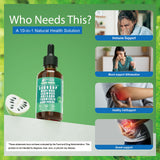 Vyxion Soursop Bitters Liquid Drops 10 in 1 with Sea Moss, Moringa, Turmeric, Black Seed Oil, Oregano, Ashwagandha | Herbal Extracts for Overall Health-Enhancing | Vegan, Non-GMO | 2 Fl Oz