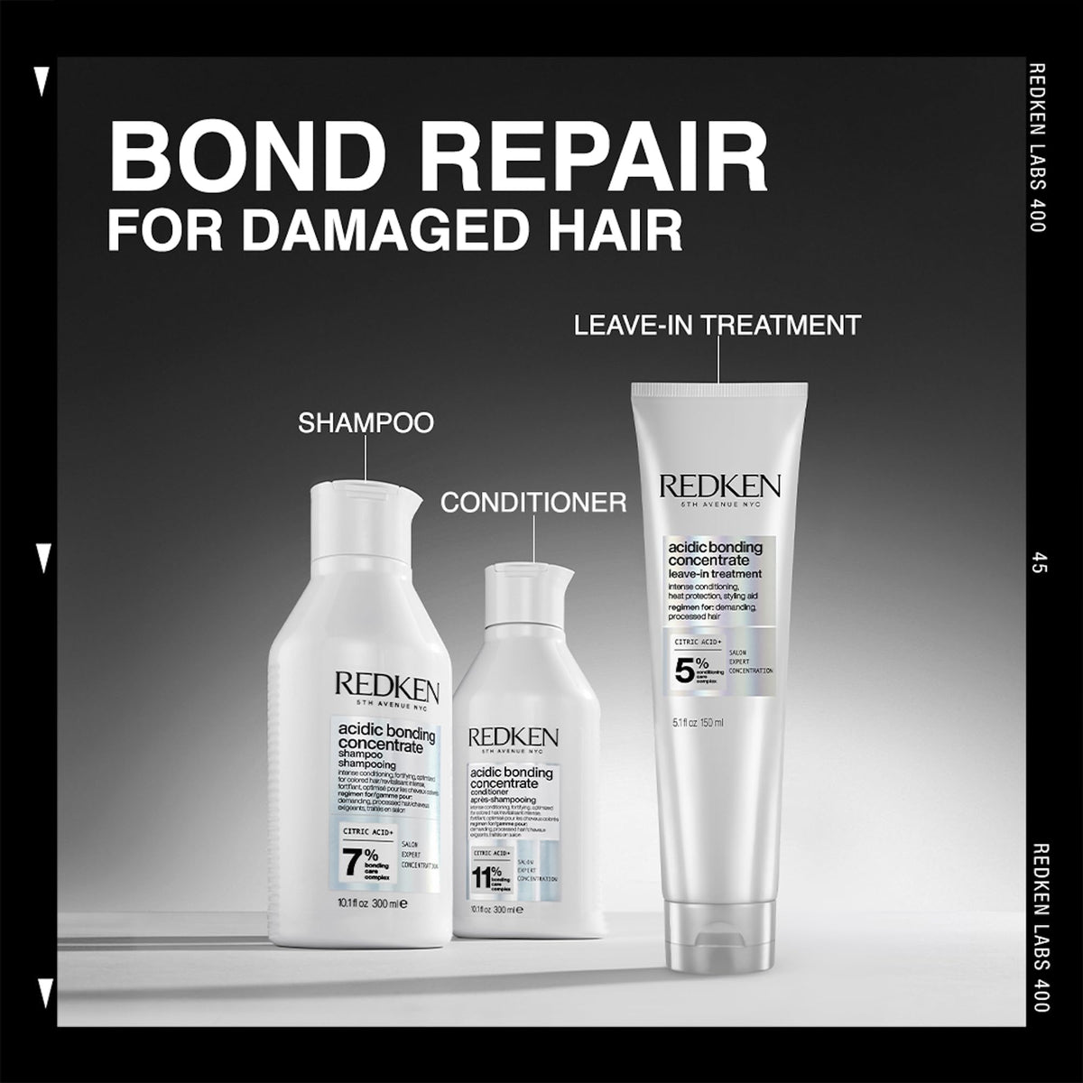 Redken Acidic Bonding Concentrate Leave In Conditioner - Hair Repair Treatment For Damaged Hair, Bond Building & Strengthening, Heat Protection