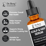 Dr. Berg Scalp & Hair Serum (Improved Formula) with Vitamin D3 & E - Clinically Tested, Paraben- and Sulfate-Free Hair Oil for Women & Men - Includes Rosemary Oil, Castor Oil & Jojoba Oil - 2 Fl oz