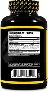 Primaforce Peak O2 Performance Mushroom Powered Oxygen Absorption Booster (180 Capsules) (2,000 mg Per Serving, 60 Servings) - Athletic Performance Supplement, Ultimate Mushroom Blend