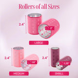 Thermal Rollers for Hair - 37pc Set - 18 Self-Grip Hair Rollers with 18 Clips and Styling Comb - Aluminum Thermal Hair Rollers for Volume and All-Day Curls - For Short, Medium, and Long Hair (Large)