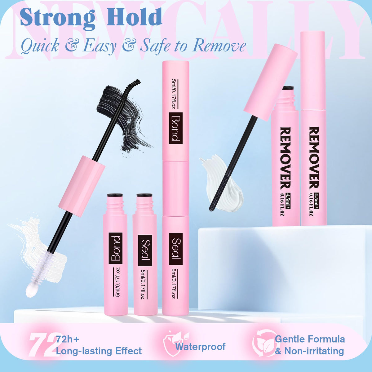 Natural Lash Clusters Kit DIY Lash Extension Kit Wispy Eyelash Extension Kit C-curly Individual Lashes Kit 9-12MM Short Eyelash Clusters with Lash Remover by Newcally