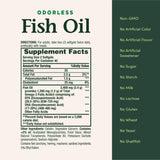 Nature's Bounty Odorless Fish Oil, 1200mg Omega-3 per Serving Including EPA & DHA, Supports Heart Health, Purified to Eliminate Mercury, Coated Softgels, Gluten Free, No Shellfish, 90 Ct