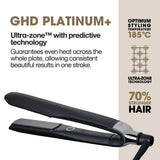 ghd Platinum+ Styler - 1" Flat Iron Hair Straightener, Professional Ceramic Hair Styling Tool for Stronger Hair, More Shine, & More Color Protection - Black