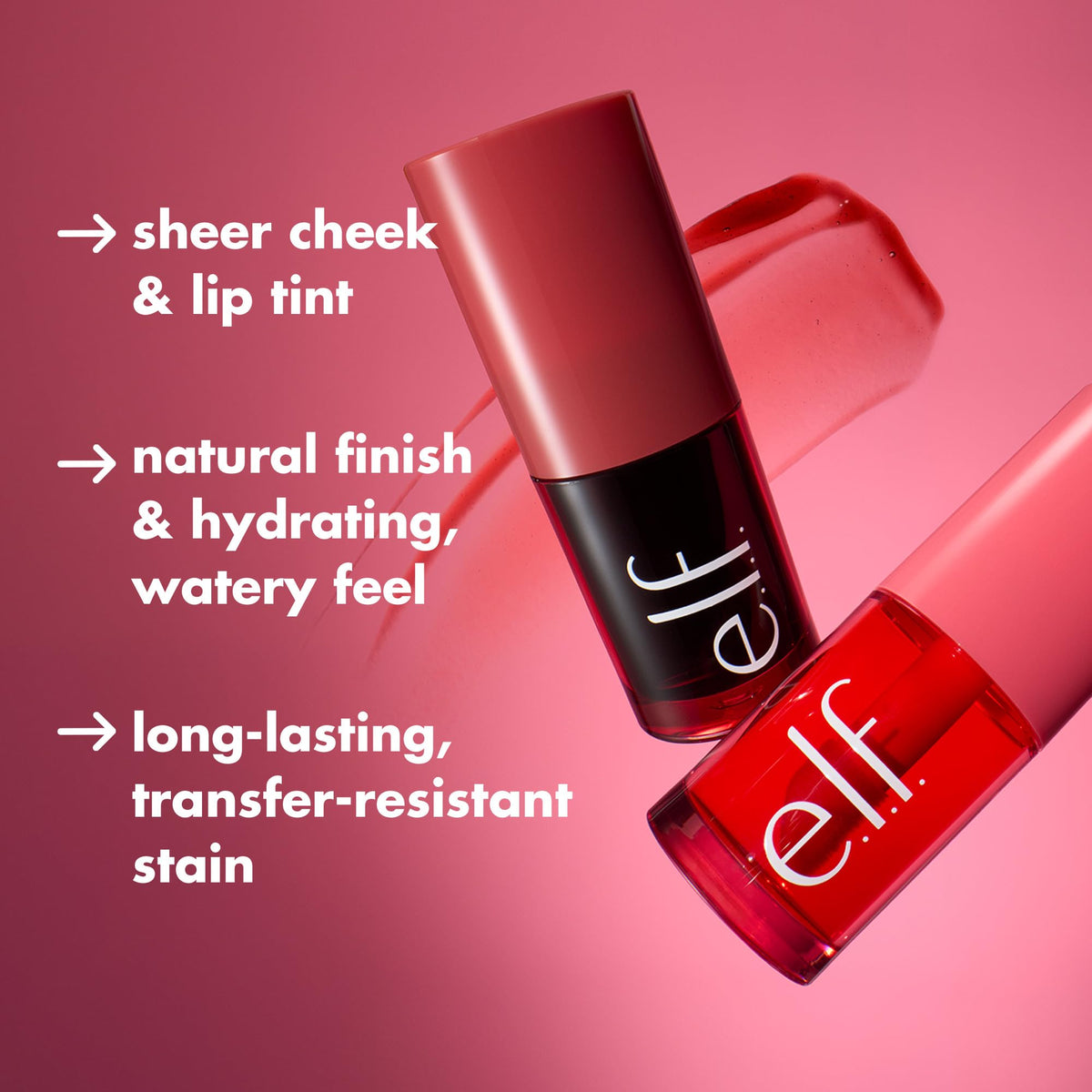 e.l.f. Sheer For It Blush Tint, Multi-Use, Long-Lasting Lip & Cheek Makeup, Creates A Natural Flush Finish, Vegan & Cruelty-Free, Pink Positive