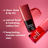 e.l.f. Sheer For It Blush Tint, Multi-Use, Long-Lasting Lip & Cheek Makeup, Creates A Natural Flush Finish, Vegan & Cruelty-Free, Pink Positive
