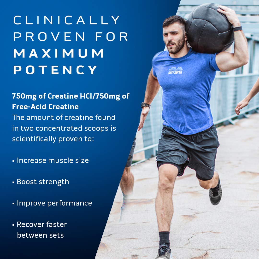 MuscleTech Cell-Tech Creactor - Creatine HCl Formula - Muscle Builder for Men & Women - Creatine HCl + Free-Acid Creatine Supplements - Fruit Punch Extreme, 120 Servings