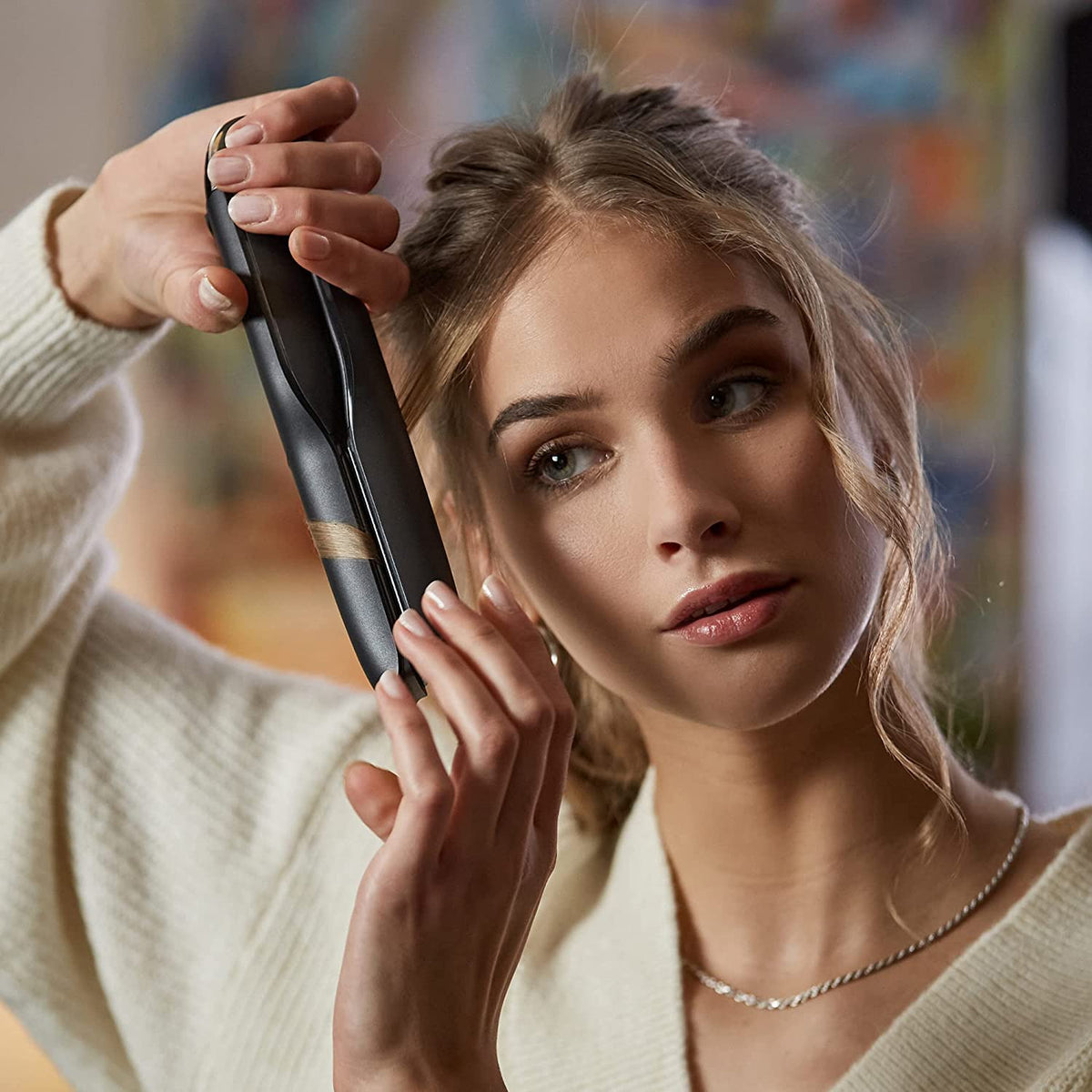 ghd Unplugged Styler - 1" Cordless Flat Iron Hair Straightener, Professional Travel Straightening Iron with Heat-Resistant Case, USB-C Charging for 20-Minutes of Use - Black