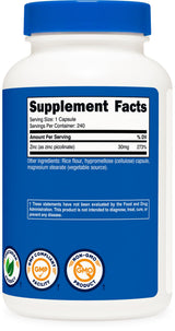 Nutricost Zinc Picolinate 30mg, 240 Capsules - Gluten Free and Non-GMO