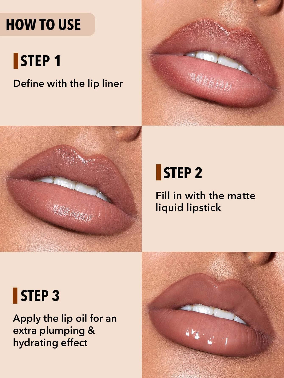 SHEGLAM Soft 90'S Glam 3-In-1 Lip Liner Moisturizing Plant Extracts Long Lasting Liquid Lipstick Plumping Lip Gloss Makeup Set - Pouty Nude