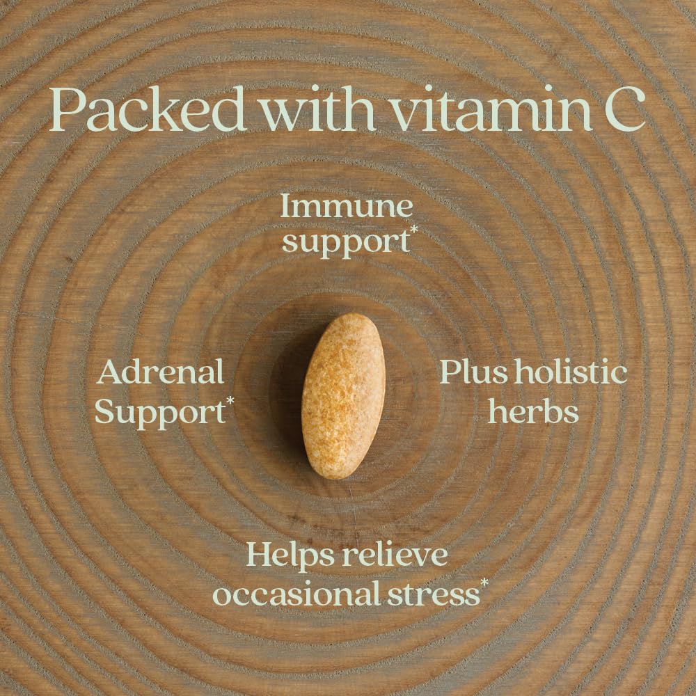 New Chapter® Vitamin C Immune Defense Supplement + Elderberry – Excellent Source of Vitamin C, One Daily Tablet for Healthy Immune Support, Made with Organic Herbs, Non-GMO, Gluten Free, 30 ct