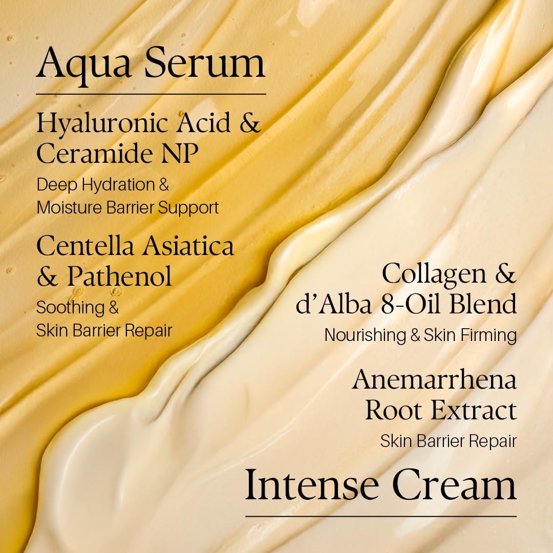 d'alba Piedmont White Truffle Double Serum & Cream, Vegan Skincare, 2-in-1 Face Moisturizer, Vegan Collagen, Skin Firming and Tightening, Non Comedogenic, All Skin Types (2.46 oz)