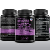 12-in-1 Melatonin Sleep Capsules - Natural Sleep Aids for Adults with Melatonin 5mg and Magnesium Glycinate 500mg, Sleep Aid with Ashwagandha, L Theanine, Valerian Root, GABA, 5-HTP (90ct, Pack of 1)