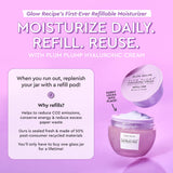 Glow Recipe Plum Plump Hyaluronic Acid Face Cream Moisturizer, Korean Moisturizer for Dry Skin, Plumping + Firming Hydration, Polyglutamic Acid + Peptides, Refillable (50ml)