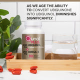 Qunol Plus Ubiquinol CoQ10 100mg with Omega 3 Fish Oil 250mg, Extra Strength Antioxidant Supplement, 90 Count