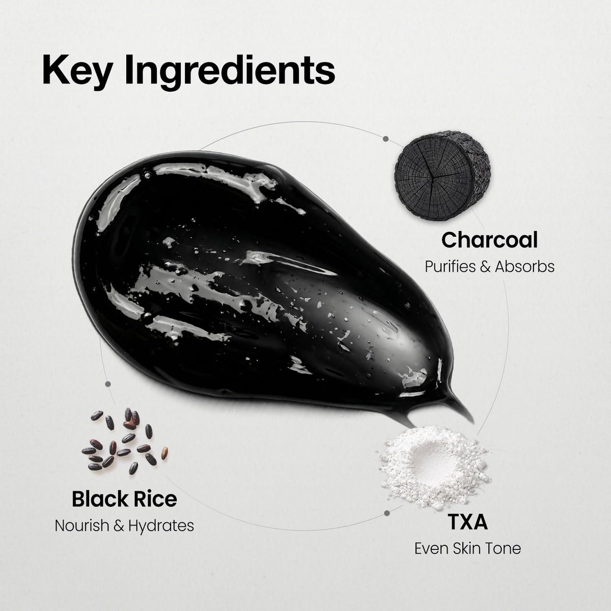 Coxir TXA Black Rice Pore Mask – Korean 3-in-1 Wash-Off Mask Serum| Pore Purifying, Blackhead Care, Hydrating, Skin Toning Treatment with TXA & Black Rice |Vegan K-beuaty Face Mask [50ml/1.69 fl.oz]