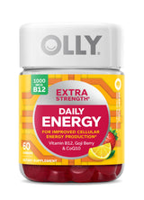 OLLY Extra Strength Daily Energy Gummy, Caffeine Free, 1000mcg Vitamin B12, CoQ10, Goji Berry, Adult Chewable Supplement, Berry Yuzu Flavor - 60 Count