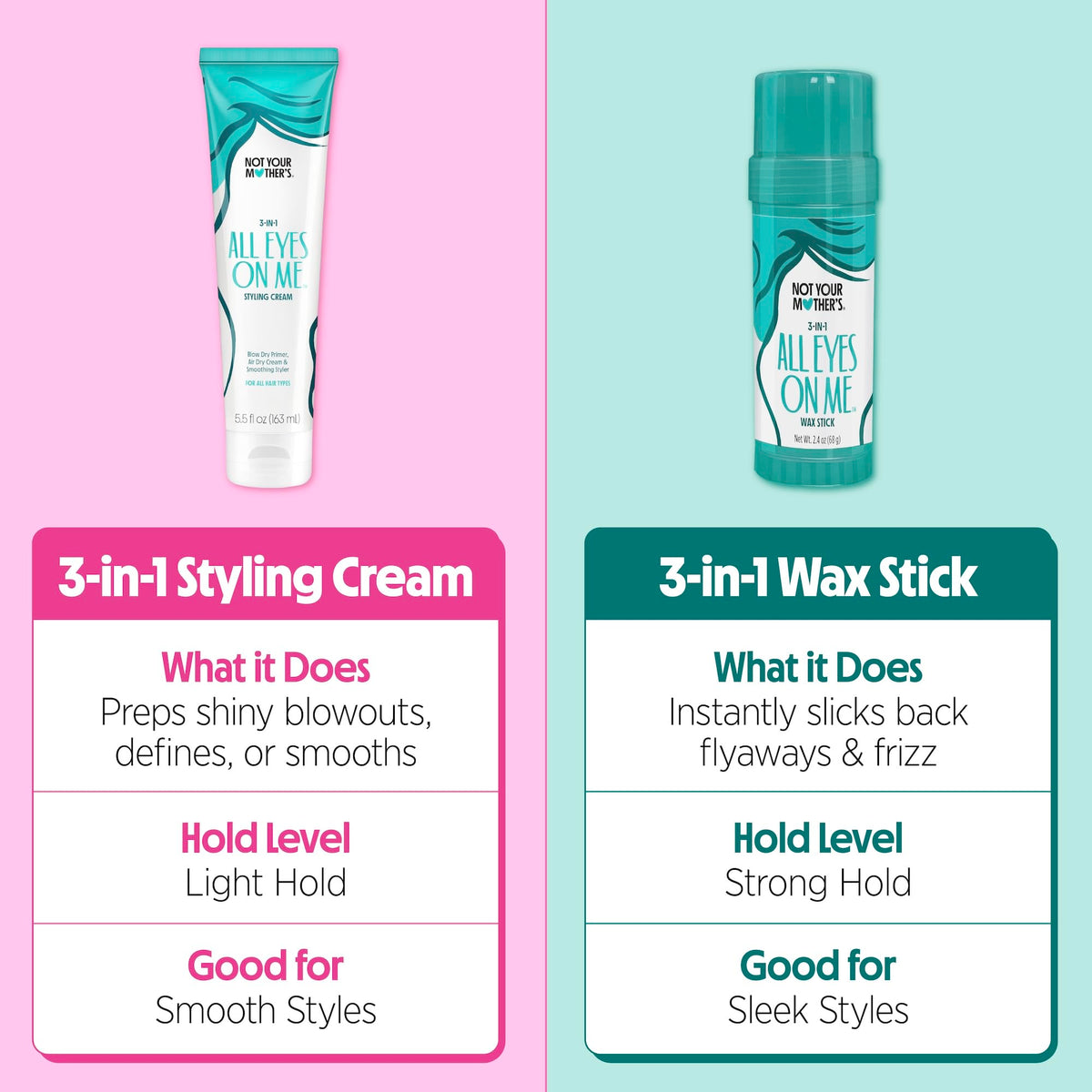 Not Your Mother's All Eyes On Me 3-in-1 Hair Wax Stick with UV Protection - Wax Stick for All Hair Types