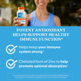 Doctor's Best High Absorption Zinc Bisglycinate 50mg High Potency Supporting Enhancing Immune System Antioxidant VC, 90 Count