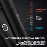 ghd Original Styler - 1” Flat Iron Hair Straightener with Ceramic Heat Technology, 365ºF Safe Styling Temperature, Smooth Gloss Plates, Fast Heat-Up and Auto Sleep Mode - Black