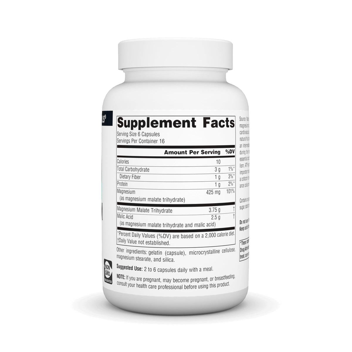 Source Naturals Magnesium Malate, Support Muscles and Energy Production* - 3750 mg per Serving - 100 Capsules