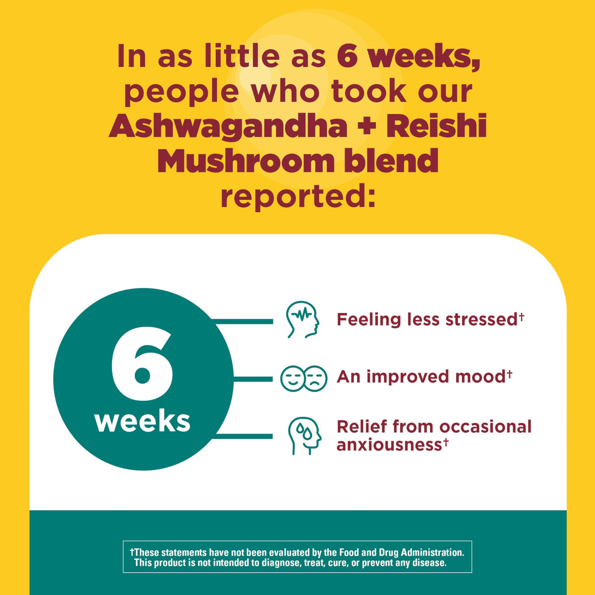 Nature Made Ashwagandha KSM 66 + Reishi Mushroom Capsules, Stress Relief Blend Ashwagandha and Mushroom Supplement, 60 Capsules, 30 Day Supply