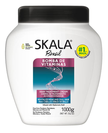 Skala Expert Bomba de Vitaminas, SOS Fortalecimento dos Fios, Brazilian Hair Vitamin Treatment 35.2Oz