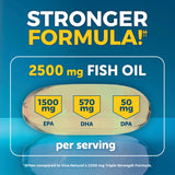 Triple Strength Omega 3 Fish Oil Supplement for Men and Women – 2500 mg High-Potency, Easy-to-Absorb Re-esterified Triglyceride Form, Pescatarian-Friendly DPA EPA DHA Omega 3 Supplement, 180 Softgels