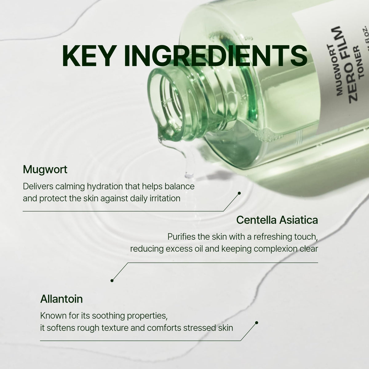 Orien Mugwort Zero Film Toner 5.41 fl.oz. 160ml ㅣpH5.5 Calming, Soothing, Hydrating Spray Toner