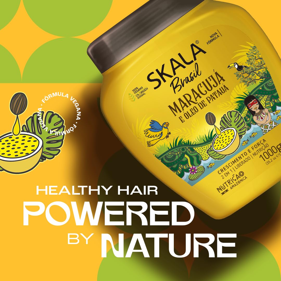 SKALA - Brasil - Creme de Tratamento 2 em 1 Maracuja e Oleo De Pataua 1 Kg - (Passion Fruit & Pataua Oil 2 in 1 Treatment Cream Net 35.27 Oz)