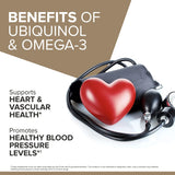 Qunol Plus Ubiquinol CoQ10 100mg with Omega 3 Fish Oil 250mg, Extra Strength Antioxidant Supplement, 90 Count