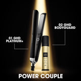 ghd Platinum+ Styler - 1" Flat Iron Hair Straightener, Professional Ceramic Hair Styling Tool for Stronger Hair, More Shine, & More Color Protection - Black
