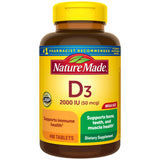 Nature Made Vitamin D3 2000 IU (50 mcg), Vitamin D Supplement for Bone, Teeth, Muscle and Immune Health Support, 400 Tablets, 400 Day Supply