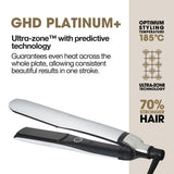 ghd Platinum+ Styler - 1" Flat Iron Hair Straightener, Professional Ceramic Hair Styling Tool for Stronger Hair, More Shine, & More Color Protection - White